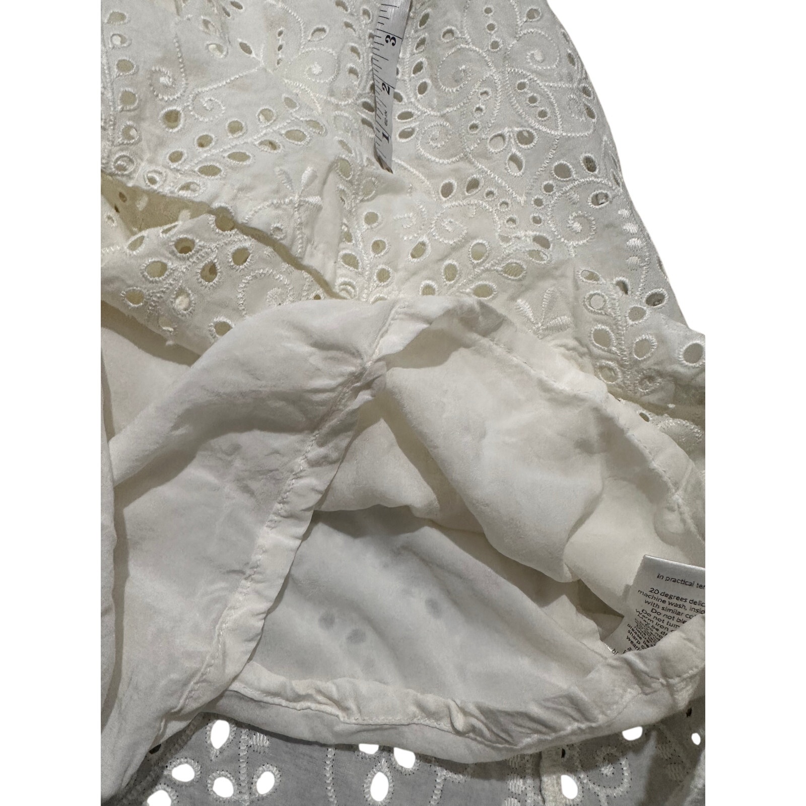 Saint + Sophia Organic Cotton Fit & Flare Mixed Media Eyelet Dress, Size 8 — image 6 of 8